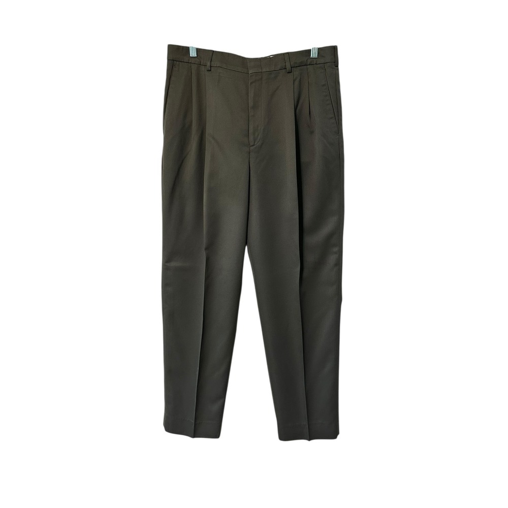 Savane Mens Pleated Dress Pants 34x30 Gray Office Career Casual‎